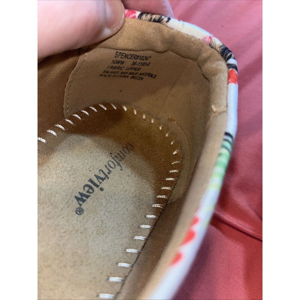 Comfortview “the Spencer”canvas slip On Size 10w Hawaiian Tropical Print - Picture 9 of 9